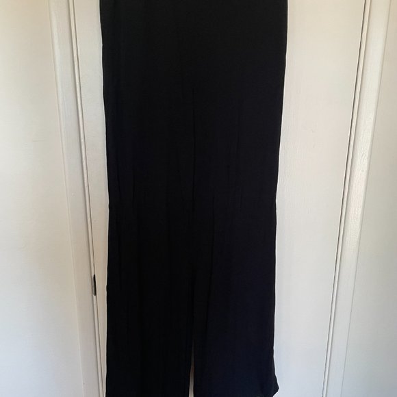 Leith Womens Black Wide Leg Pants with Suspenders Size Small - Picture 3 of 6